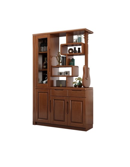 Double sided storage cabinet in the foyer