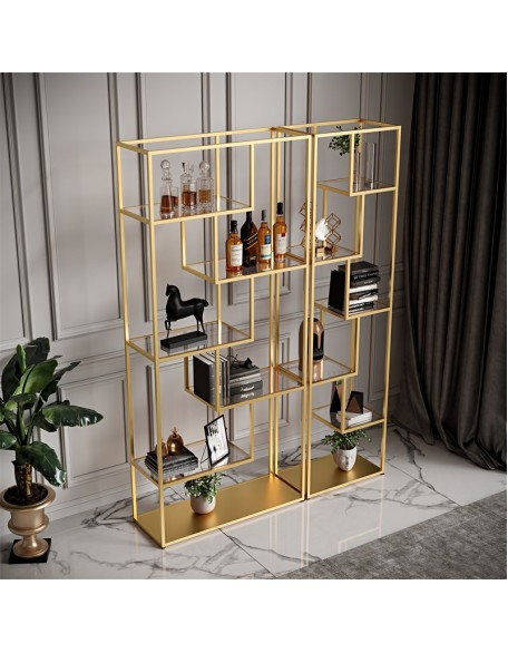 Ironwork minimalist partition display bookshelf cabinet