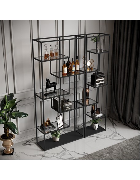 Ironwork minimalist partition display bookshelf cabinet