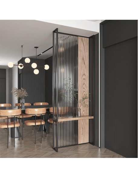 Transparent rainbow glass light luxury entrance