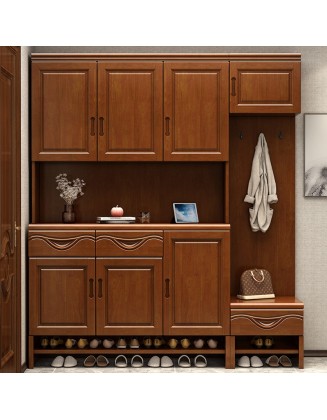 Chinese style solid wood foyer cabinet