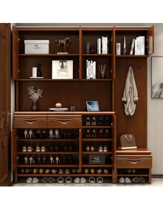 Chinese style solid wood foyer cabinet