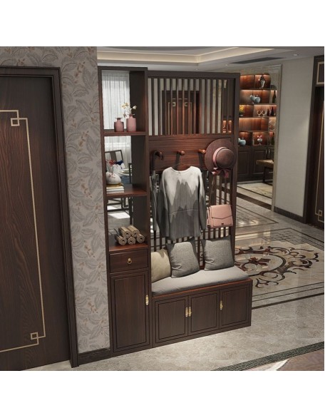 Integrated entrance cabinet for coat rack