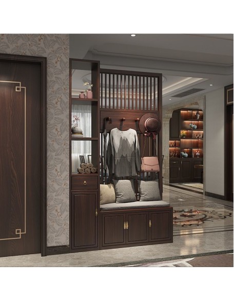 Integrated entrance cabinet for coat rack